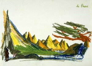 Andrea Pazienza Paesaggio, pastelli, 1965
